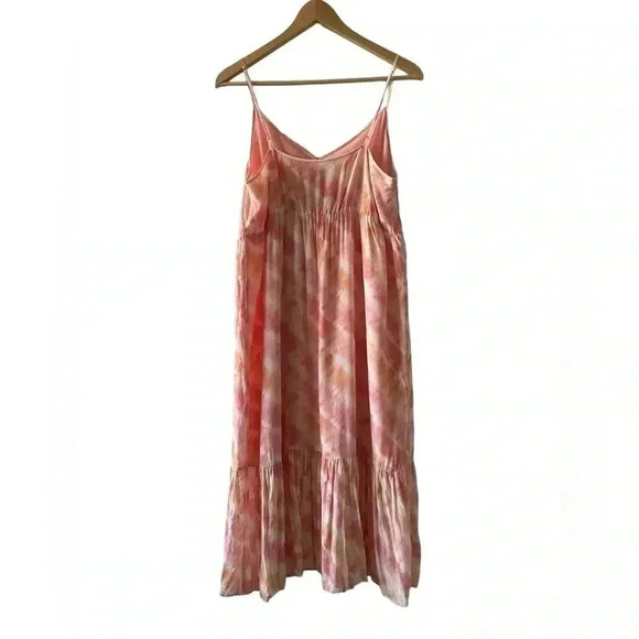 RAILS Delilah Tie-dye Long Tiered Dress Sunset Tie Dye size Large - Picture 8 of 9